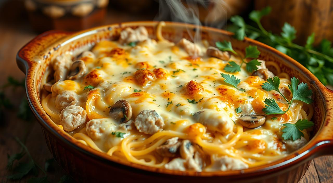Chicken Tetrazzini with Cream of Mushroom Soup recipe